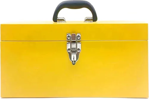 Vista 7 de Caja de herramientas metálica portátil de 16" de gran tamaño, caja de herramientas de 18-galga, caja de aparejos de pesca, organizador de cajones