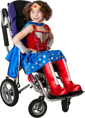 Vista 2 de Rubie's Disfraz adaptativo de la Mujer Maravilla de DC Comics para niños, como se muestra, pequeño