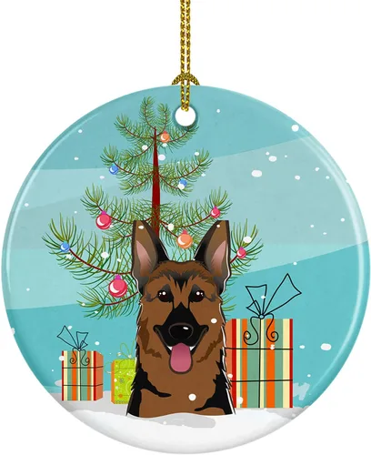 Vista 10 de Caroline's Treasures Adorno de cerámica para árbol de Navidad y Alaskan Malamute para colgar en el árbol de Navidad, para el hogar, Navidad