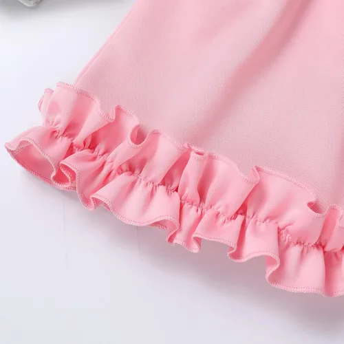 Vista 6 de Baby Girl Tutu Dress Summer Sleeveless Ruffle Princess Birthday Party Dresses Flower Bowknot Sundress with Headband Set