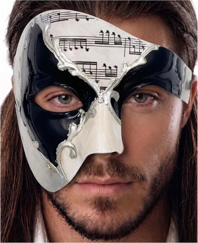 Vista 40 de Máscara de mascarada para hombre, máscara del fantasma de la ópera, máscara de baile de graduación, Mardi Gras, Haloween veneciano, media cara