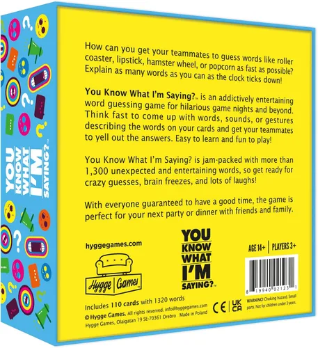Vista 2 de ¿Sabes lo que estoy diciendo? Juego de adivinanzas de palabras de Hygge Games, azul, tamaño de la caja 5.7 x 5.7 x 1.8 pulgadas
