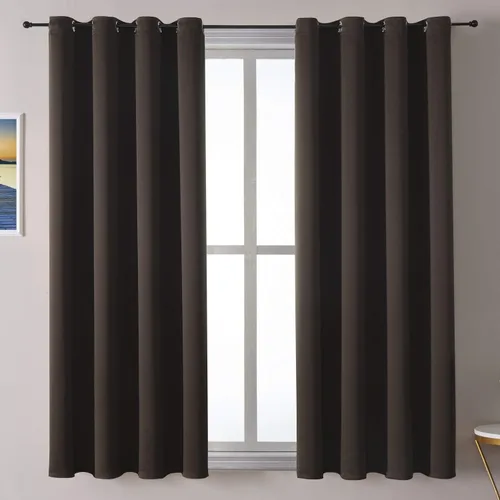 Vista 42 de ChrisDowa - Cortinas cortas para ventana de 40 pulgadas para dormitorio - Cortinas cortas con ojales y aislamiento térmico para oscurecer