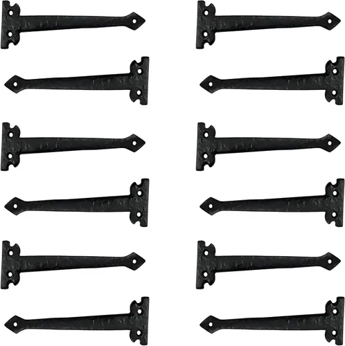 Vista 6 de Adonai Hardware Agee - Correa de aluminio resistente de 7 pulgadas con bisagra frontal falsa o falsa o falsa (paquete de 4, latón antiguo)