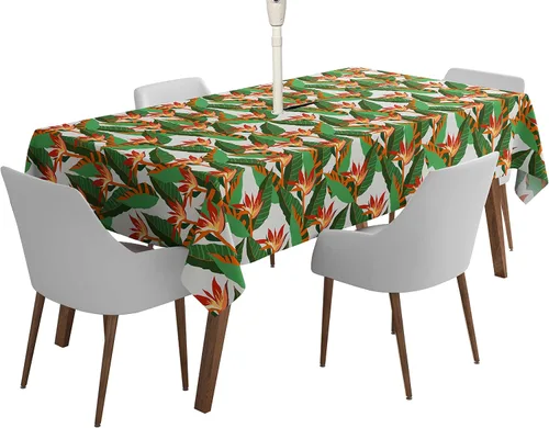 Vista 12 de Mantel cuadrado para interiores y exteriores de 58 x 58 pulgadas, mantel cuadrado impermeable para mesa de patio, manteles de primavera/verano