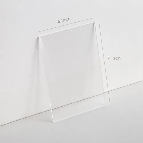 Vista 6 de UNIQOOO Paquete de 20 letreros acrílicos transparentes en blanco – Signos de números de mesa de 5 x 7 pulgadas, letreros de boda, tarjeta y letrero