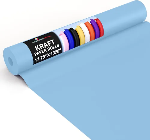 Vista 18 de Crown Display Rollo de papel kraft negro de 17.75 x 1320 pulgadas (110 pies), papel de regalo kraft perfecto como papel de envío, rollo de papel