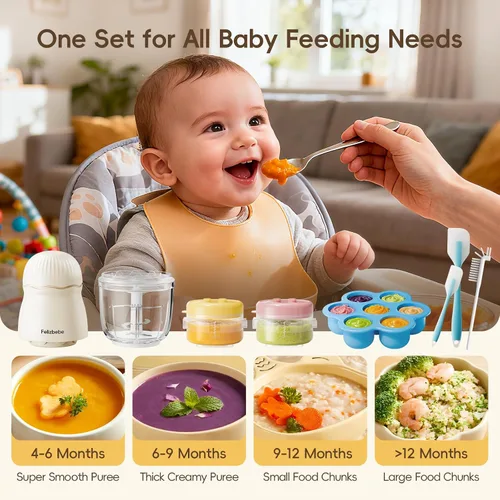 Vista 2 de Fabricante de Alimentos para Bebés, Juego Pequeño de Procesador de Alimentos para Bebés, Fruta, Verdura, Carne, Fabricante de Alimentos para Bebés