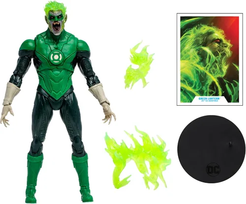 Vista 7 de DC Multiverse vs Vampires - Figura de acción exclusiva de 7 pulgadas, etiqueta dorada de linterna verde vampiro