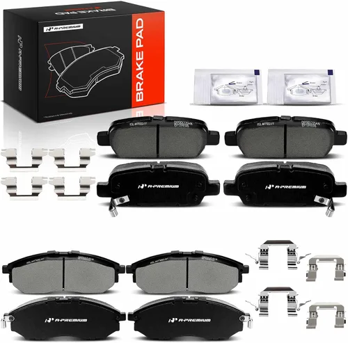 Vista 10 de A-Premium Juego de pastillas de freno de cerámica delanteras y traseras compatibles con los modelos Nissan e Infiniti - G37 (Sedan), Murano, 370Z