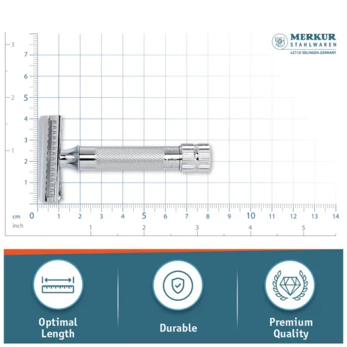 Vista 10 de Rasuradora de seguridad Merkur-razor 37c, cromado con barra inclinada