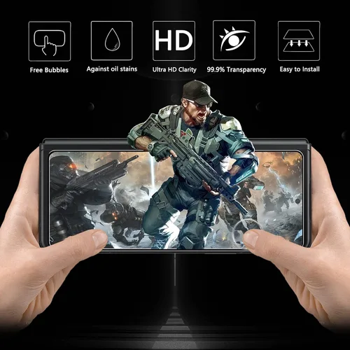 Vista 2 de Orzero Paquete de 2 protectores de pantalla de vidrio templado compatibles con Samsung Galaxy Z Fold 3 5G (no para Z Flip 3 5G), versión más pequeña
