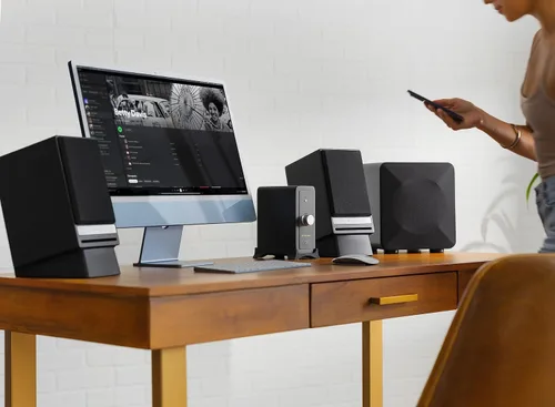 Vista 7 de Audioengine N22 - Amplificador estéreo de escritorio - Amplificador de potencia compacto para altavoces pasivos, audio de computadora y estéreo