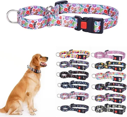 Vista 15 de Martingale - Collares de perro con estampado cómodo y ajustable, resistente celosía, talla S