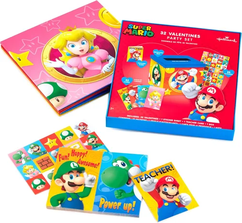 Vista 4 de Hallmark Tarjetas de San Valentín y buzón de Super Mario Bros para intercambio de clases escolares