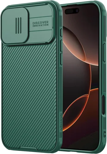 Vista 14 de Nillkin Funda para iPhone 16 con cubierta deslizante para cámara, [protección mejorada de lente de cámara] Funda protectora delgada a prueba