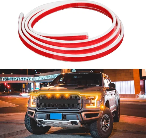 Vista 10 de DREAMIZER Tira de luz LED de 94" RGB para capó de coche, tira de luz LED multicolor exterior, luces LED dinámicas impermeables y flexibles