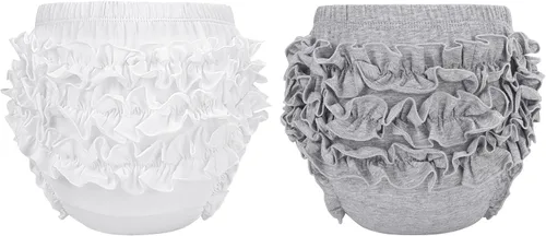 Vista 13 de Durio Ruffle Baby Bloomers - Fundas de pañales de algodón para niñas 0-2T A Blanco