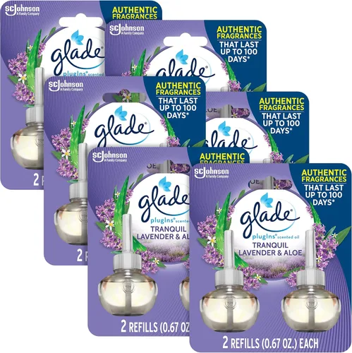 Vista 16 de Glade PlugIns Refills Air Freshener, Scented and Essential Oils for Home and Bathroom, Lavender & Vanilla , 1.34 Fl Oz, 2 Count (Pack of 1)