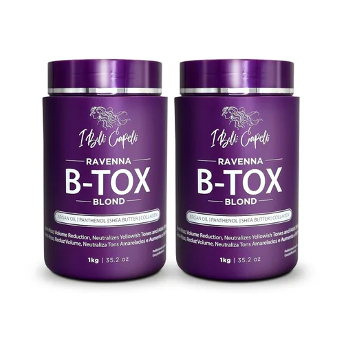 Vista 8 de I Belli Capelli Tratamiento Ravenna B-tox para cabello rubio, 35.2 oz (1kg) - Sin formaldehído, acción anti-encrespamiento, suavizante, hidratación