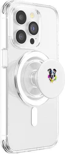 Vista 3 de Border Collie Pop Art & Splash Art Border Collie PopSockets MagSafe PopGrip for iPhone