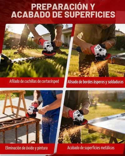 Vista 4 de AVID POWER Amoladora angular de 7.5 amperios y 4-1/2 pulgadas, herramientas eléctricas con muelas, ruedas de corte, disco de solapa y mango auxiliar