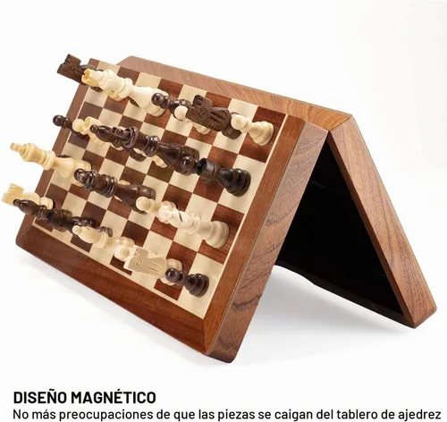 Vista 5 de AMEROUS Piezas magnéticas de ajedrez de madera, piezas de ajedrez de madera de Staunton de torneo, figuras de rey de 3.03 pulgadas, piezas