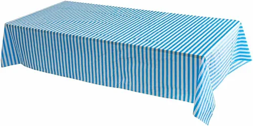 Vista 4 de Vpang - 2 manteles de plástico con estampado a rayas, mantel rectangular grueso, para cocina, picnic, boda, fiesta de cumpleaños, 54 x 108 pulgadas