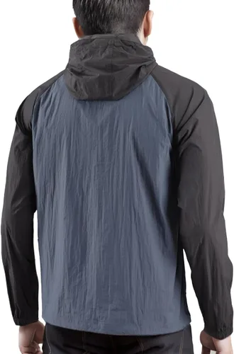 Vista 2 de Chaqueta ligera con capucha y cremallera completa para hombre, impermeable, para senderismo