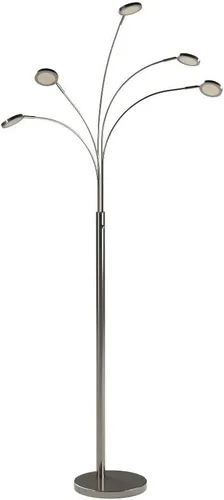 Vista 4 de Brightech Orion - Lámpara de pie de arco para sala de estar, lámpara de pie tipo árbol con 5 brazos ajustables, lámpara de pie de múltiples Níquel