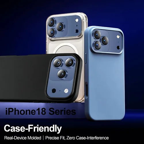 Vista 8 de QHOHQ Paquete de 2 protectores magnéticos de lente de cámara para iPhone 18 Azul