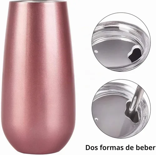 Vista 3 de Paquete de 4 vasos de copa de champán con doble aislamiento sin tallo, 6 onzas, irrompibles y reutilizables, copas de cóctel para brindar, gran 1