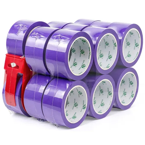 Vista 10 de BOMEI PACK Cinta de embalaje resistente para envíos morada 2.4mil x 2 in x