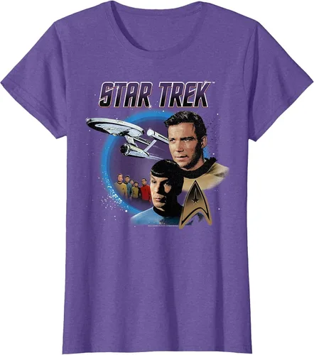 Vista 8 de Star Trek Original Series Vintage Enterprise T-Shirt Baby Blue