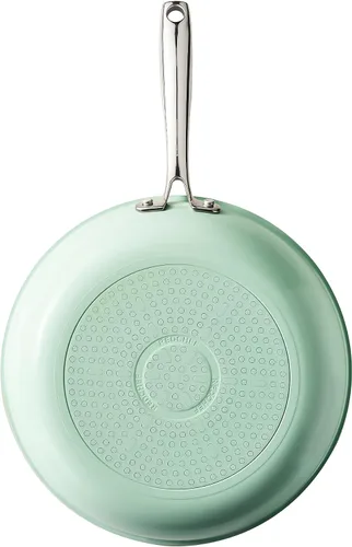 Vista 13 de Redchef Sartén antiadherente de cerámica, mini sartén para desayuno y huevos, cocina saludable sin químicos, mango de acero inoxidable que se Verde