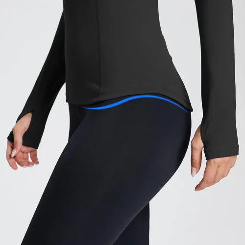 Vista 4 de BALEAF Women's Long Sleeve Workout Tops Compression Running Shirts Fitted Athletic Warm Thumbholes Quick Dry Stretch Yoga