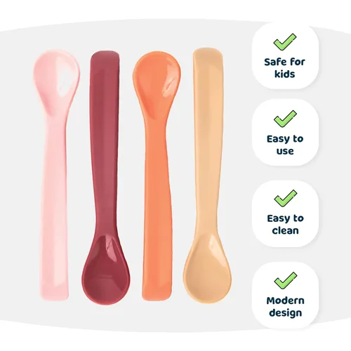 Vista 3 de Tiny Twinkle Cuchara para bebé, cuchara de alimentación para bebés sin BPA, cuchara de silicona para bebés, cucharas para bebés, artículos
