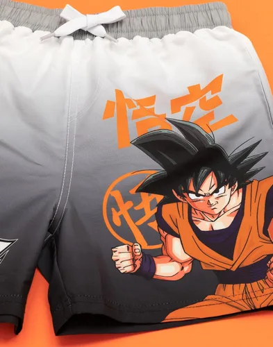 Vista 4 de Dragon Ball Z Pantalones cortos de natación para niños y adolescentes, pantalones de natación Goku con cordón en la cintura