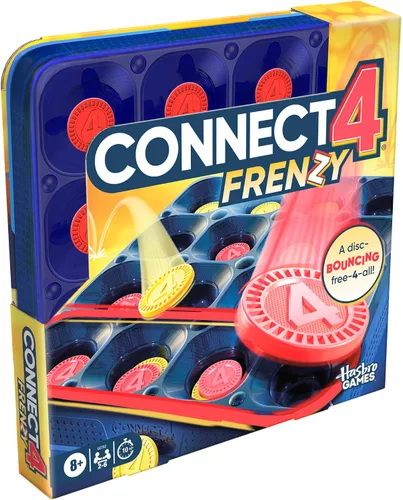 Vista 12 de Connect 4 Frenzy Game Discos de rebote 4 The Win Juegos de fiesta familiar para niños, adolescentes y adultos A partir de 8 años 2 a 6