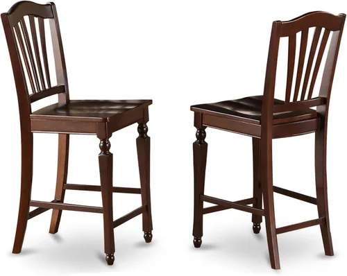 Vista 5 de East West Furniture CHS-BLK-LC Chelsea - Juego de 2 sillas de comedor tapizadas de piel sintética de madera maciza, color negro