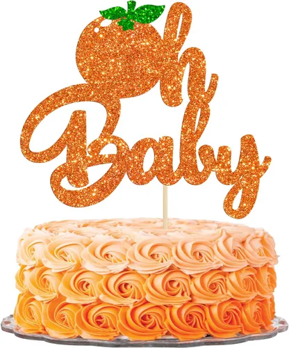 Vista 16 de 24 piezas de decoración de cupcakes con purpurina de fresa Oh Baby con temática de frutas, baby shower, para revelación de género, baby shower