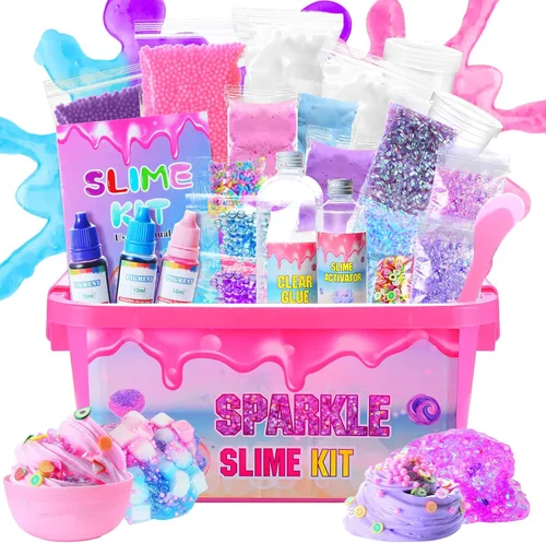 Vista 7 de Kit de Slime de Mantequilla inksbui 34 Unidades de Slime Colorido de Dos Tonos, Juguetes para Alivio del Estrés, Recuerdos de Fiesta para Niñas