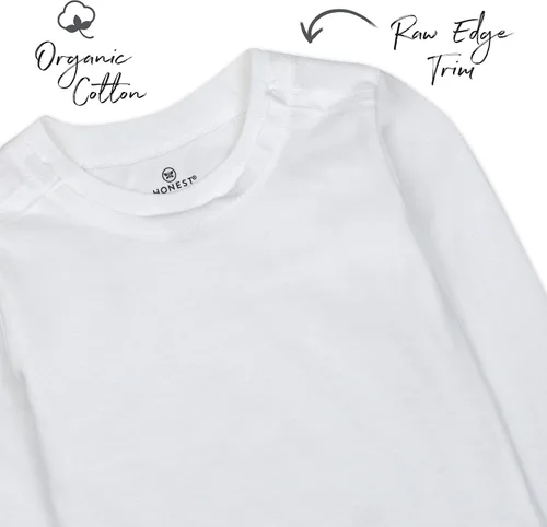 Vista 3 de HonestBaby Camisetas de manga larga de algodón orgánico para bebé, paquete múltiple