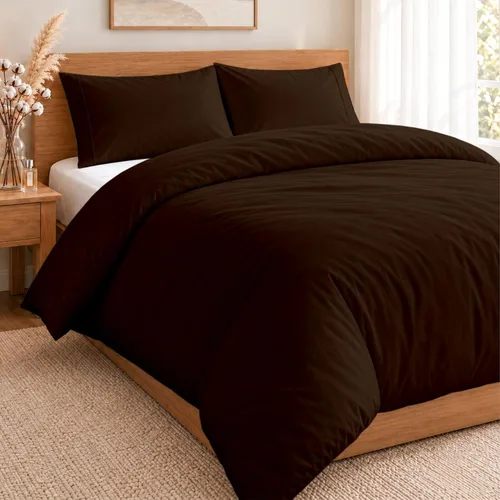 Vista 72 de ARlinen Juego de funda de edredón de tamaño individual, 100% algodón egipcio, juego de ropa de cama de 3 piezas con cierre de cremallera, incluye 1