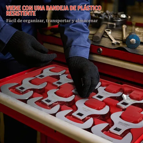 Vista 6 de BULLTOOLS Juego de llaves Jumbo Crowfoot de 1/2 pulgada, 14 piezas SAE, juego de llaves de pata recta de 1-1/16" a 2", llave grande de pata recta