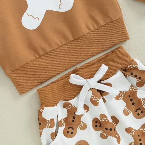 Vista 7 de Conjunto de sudadera de Papá Noel para bebé, niño, niña, ropa de Navidad para otoño e invierno