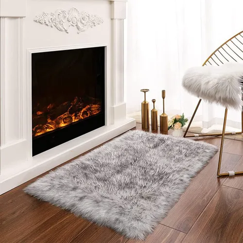 Vista 113 de Latepis - Alfombra rectangular de piel sintética tipo lana de oveja suave y esponjosa de estilo bohemio para sala de estar, dormitorio y residencias