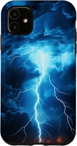 Vista 8 de Cool Blue Lightning Bolt Storm Wild Nature Sky Graphic Art Case for iPhone 17
