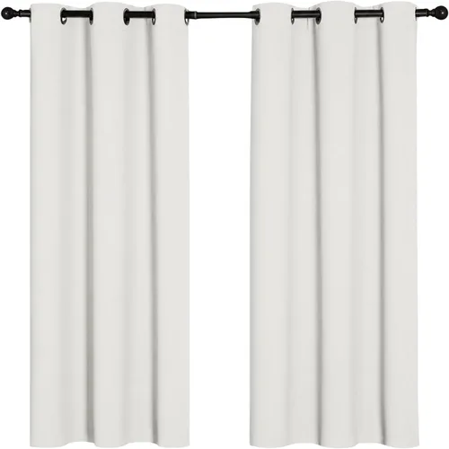 Vista 30 de Cortinas opacas para oscurecer la habitación, con aislamiento térmico, cortinas opacas con ojales para puertas y ventanas de poliéster