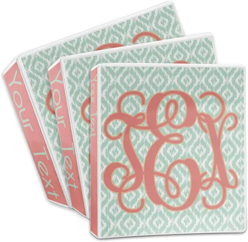 Vista 3 de Carpeta personalizada de 3 anillas con monograma - 1 pulgada